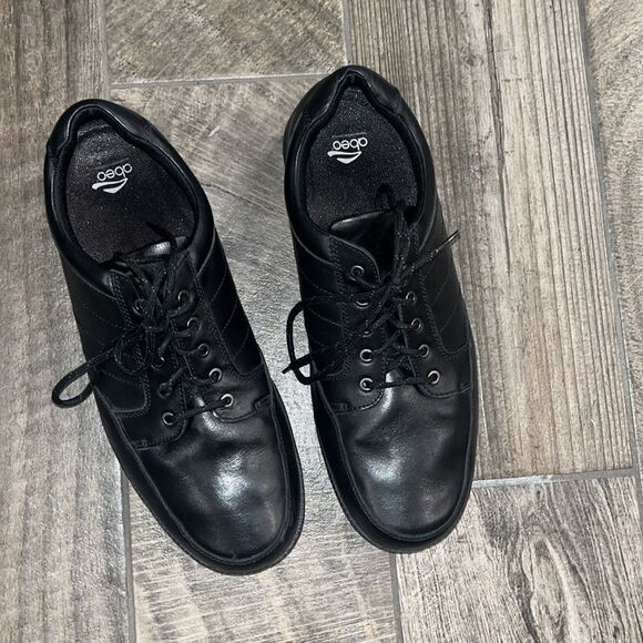 Abeo Smartsystem 3990, black leather comfortable lace up oxfords. - Picture 3 of 6